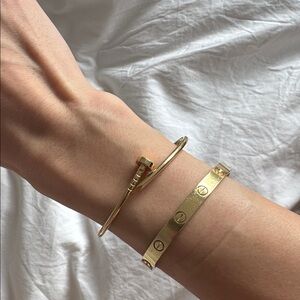 Cartier Nail Juste Un Clou Bracelet Small Model 18k Gold Size 16